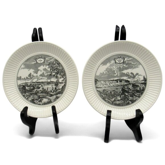WEDGWOOD Canada Quebec And Niagara Falls Vintage Plates Made in England - Picture 1 of 12